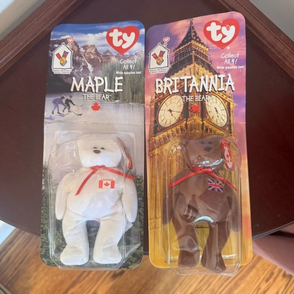 Ty Maple and Britannia Bears - White and Brown
